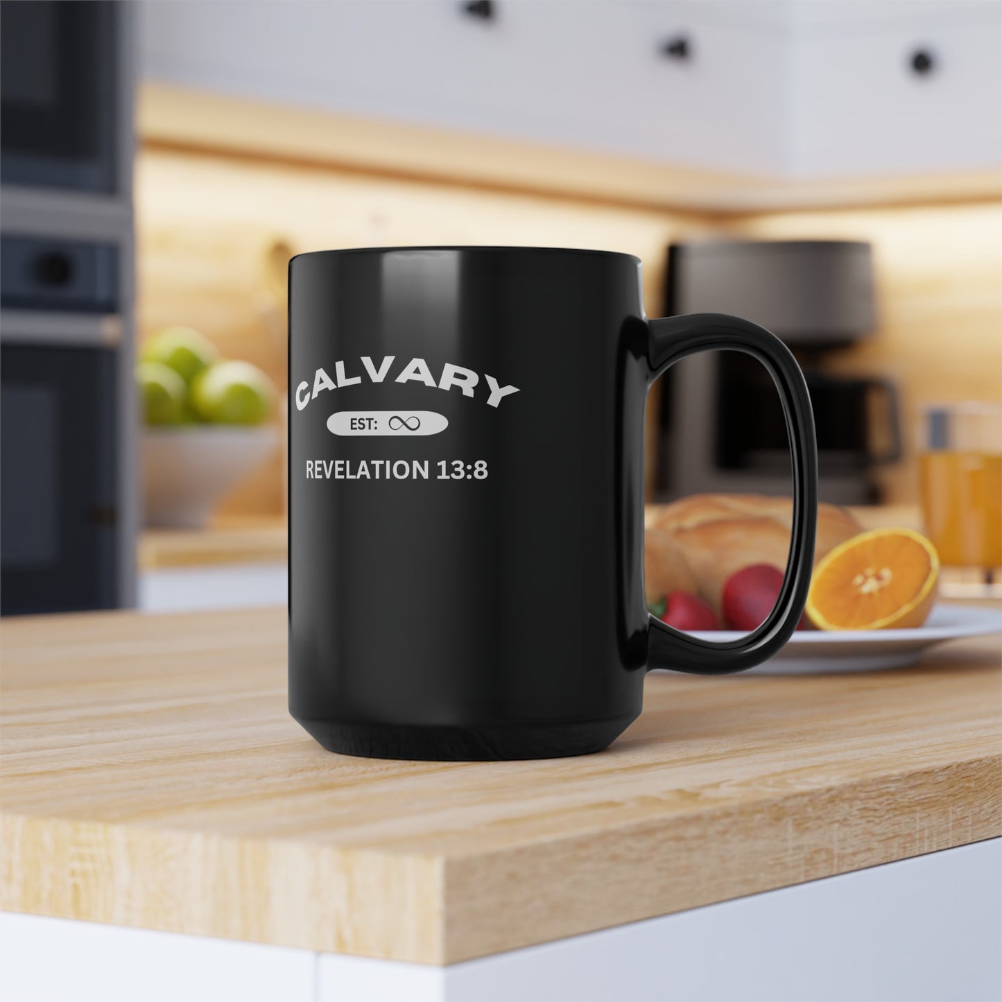 Est: Calvary Eternity Past Black Mug (11oz, 15oz)