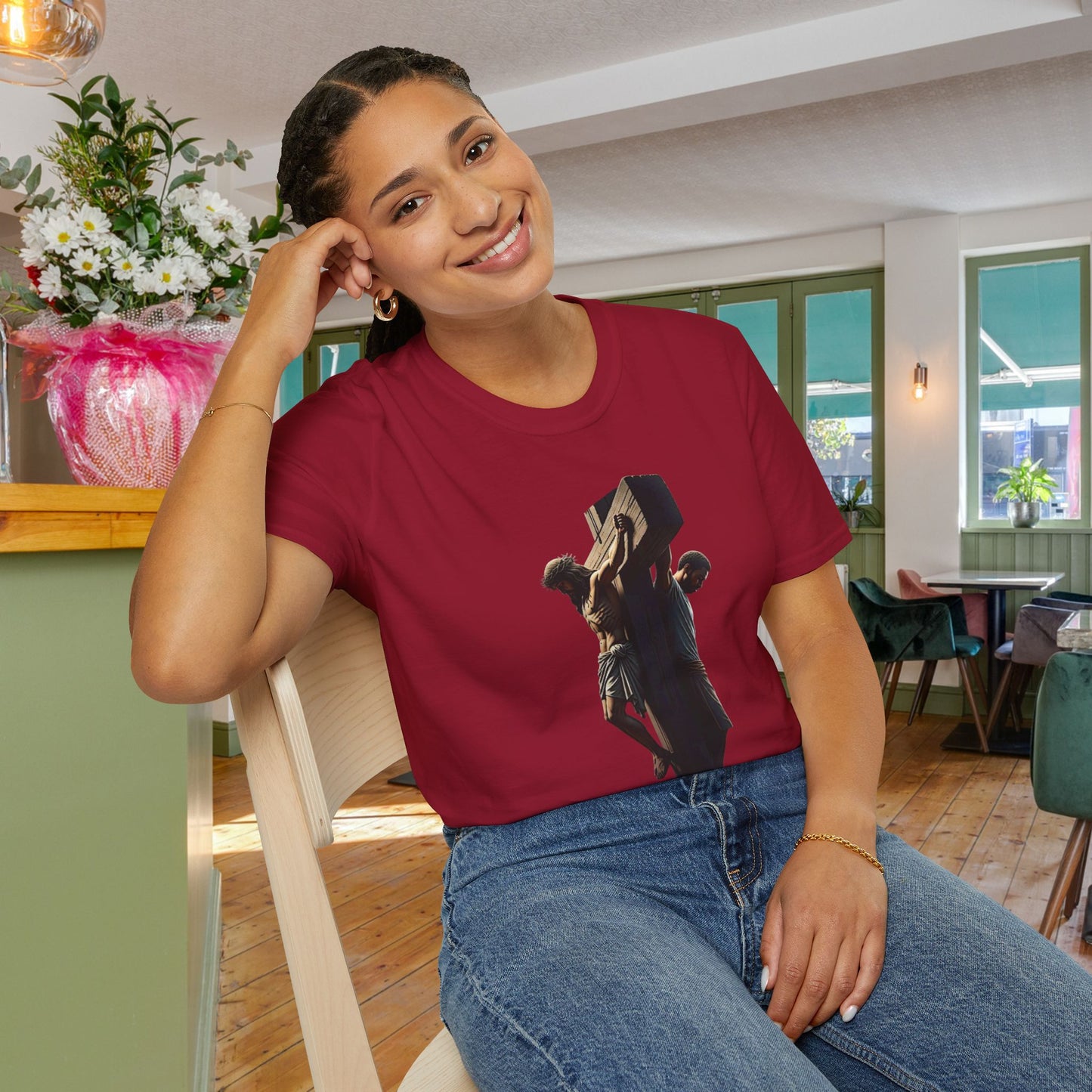 Faith-Inspired Unisex T-Shirt Cross Centered Comfortable Tee