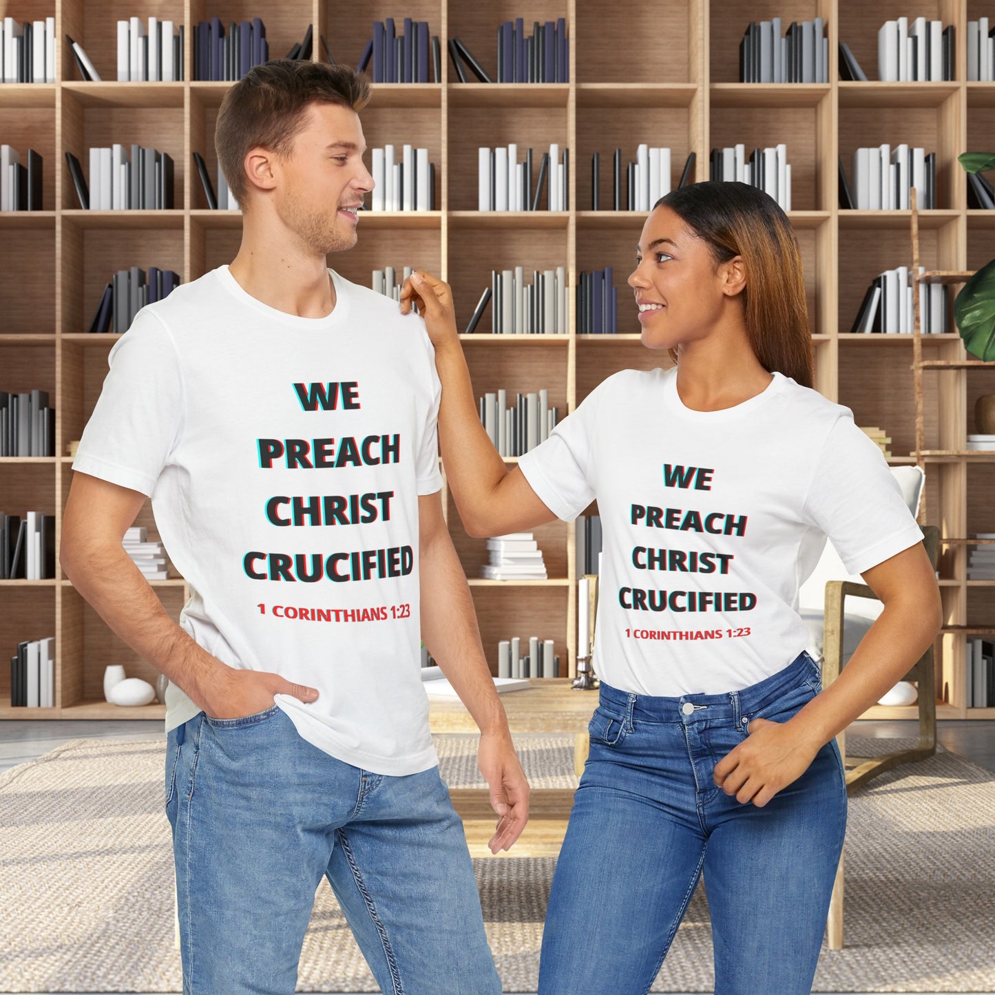 We Preach Light Colored Tee w/Black writing