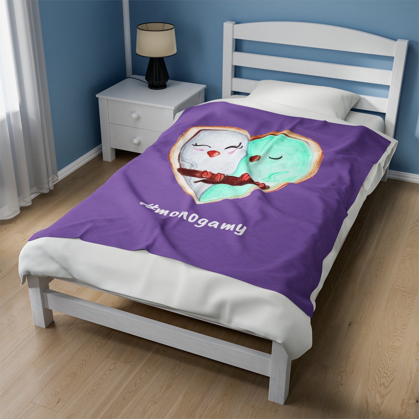 # Monogamy Velveteen Plush Blanket