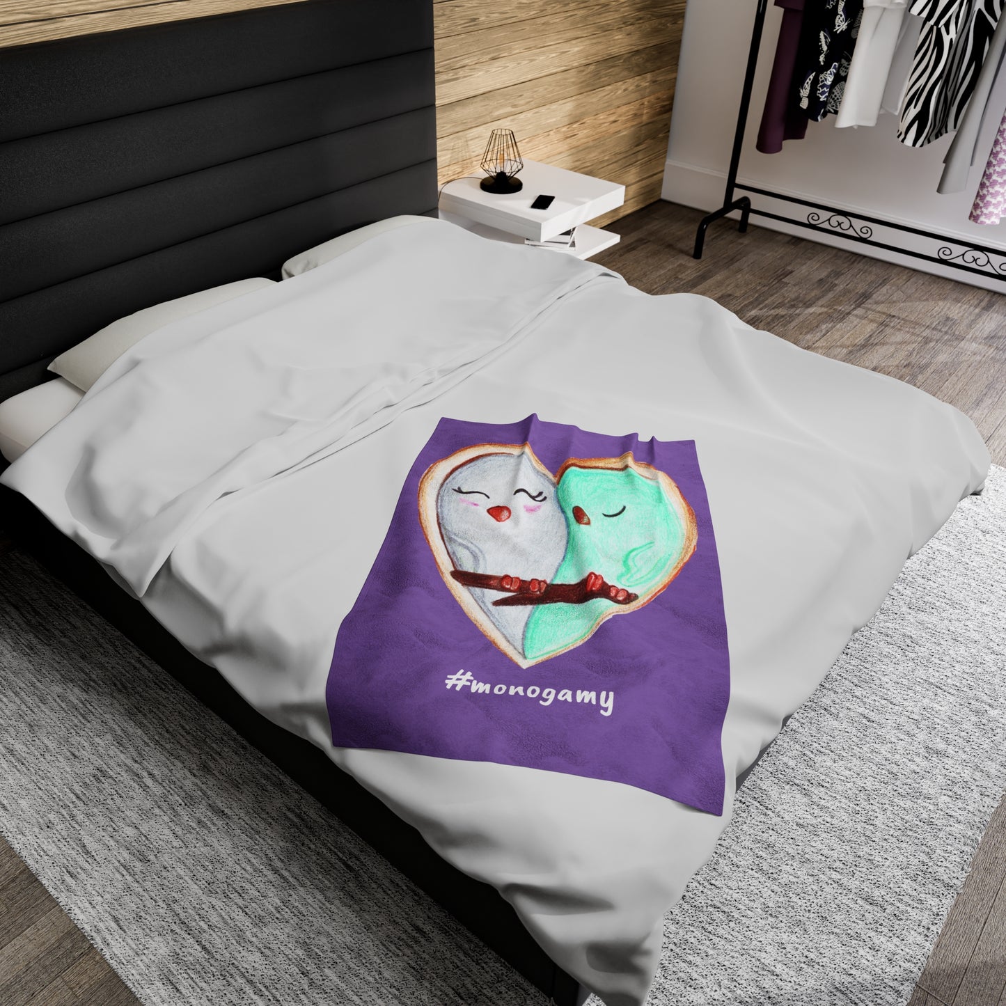 # Monogamy Velveteen Plush Blanket