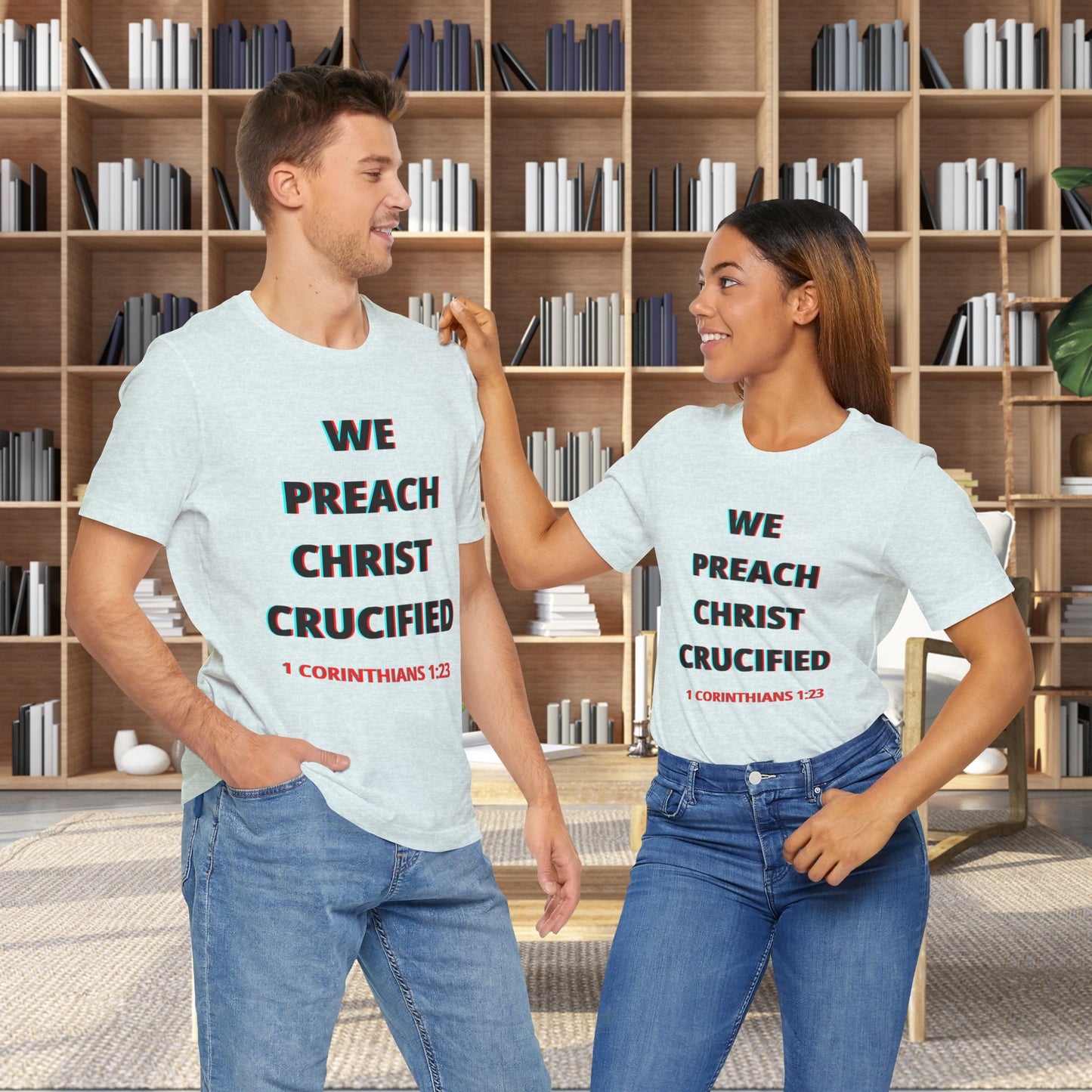 We Preach Light Colored Tee w/Black writing