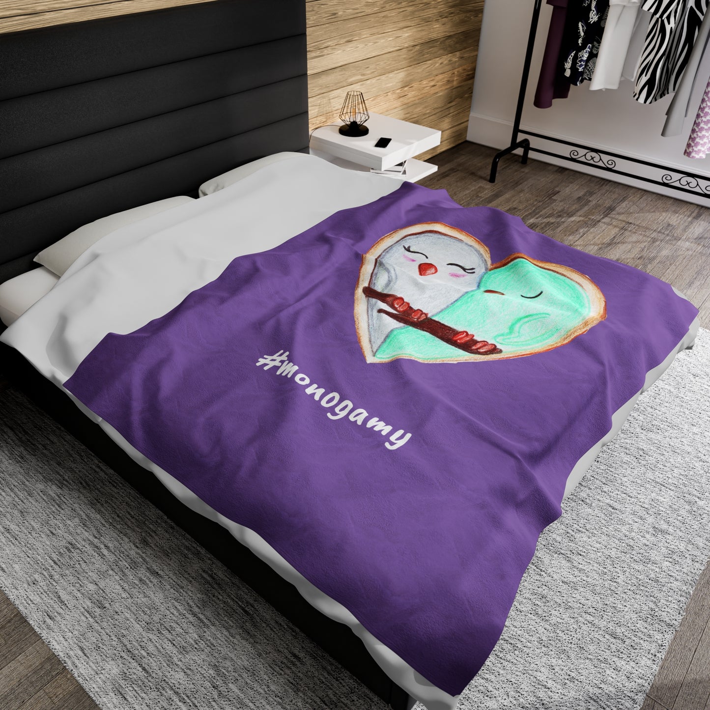 # Monogamy Velveteen Plush Blanket