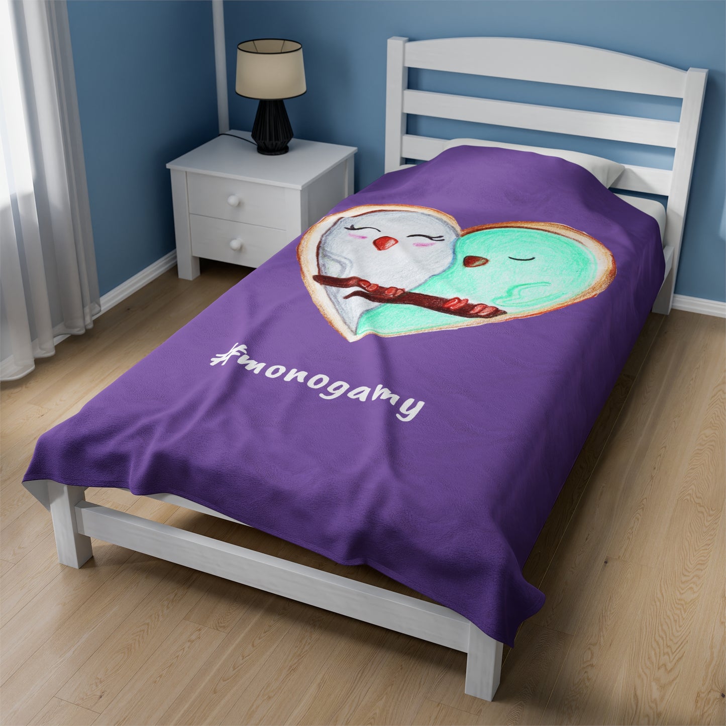 # Monogamy Velveteen Plush Blanket