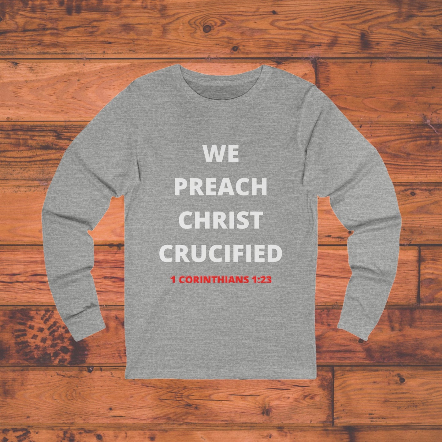 We Preach White Writing Long Sleeve Tee
