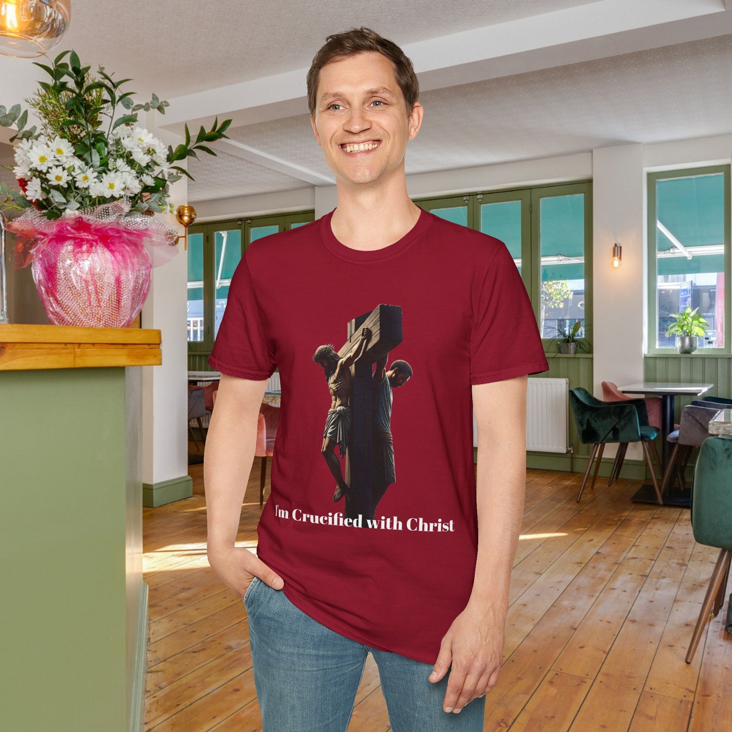 Faith-Inspired Unisex T-Shirt Cross Centered Comfortable Tee