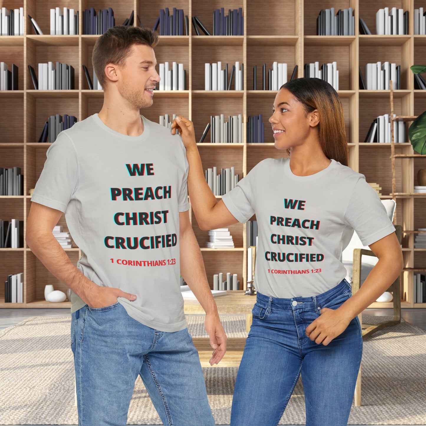We Preach Light Colored Tee w/Black writing