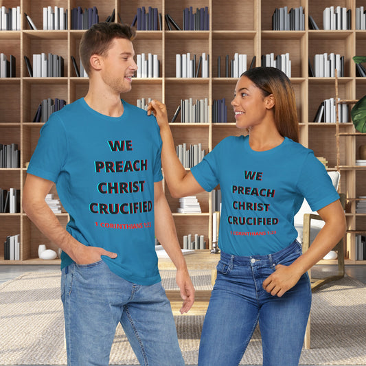 We Preach Light Colored Tee w/Black writing