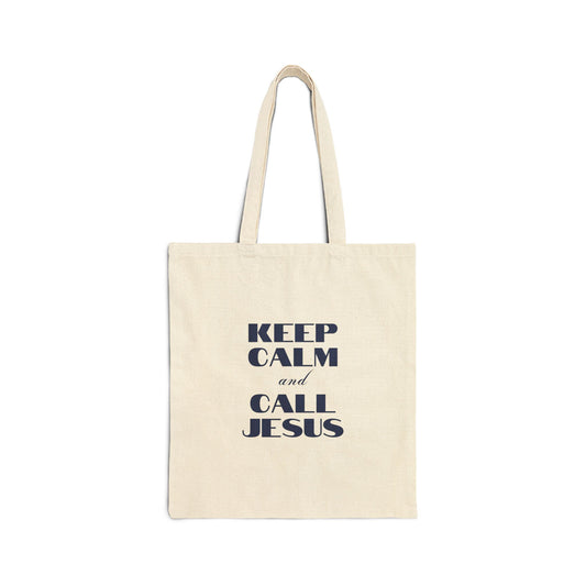 Keep Calm and Call Jesus Tote Bag | Reusable Shopping Bag, Faithful Gift, Church Outing, Eco-Friendly Carrier, Casual Everyday Use