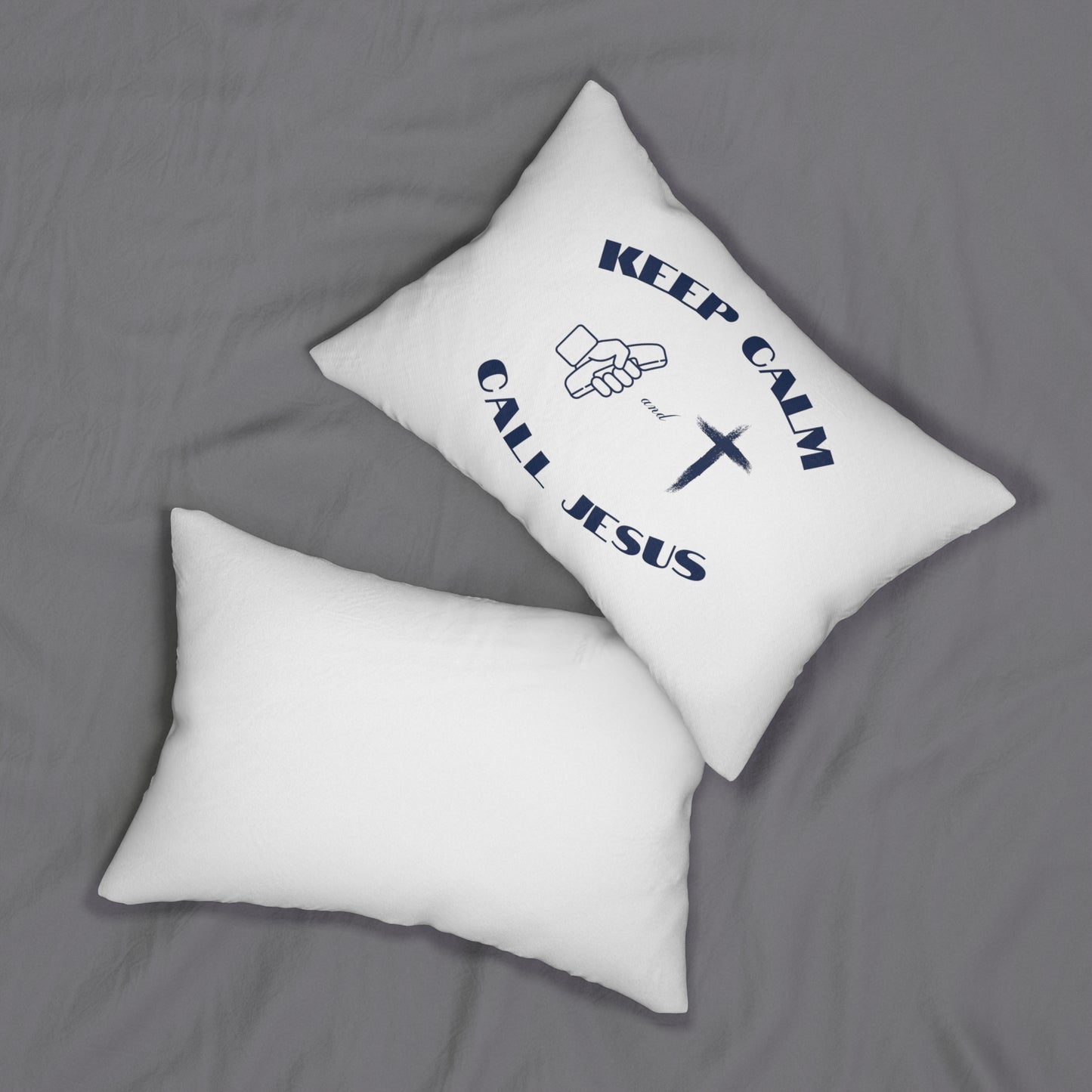 Keep Calm & Call Jesus Lumbar Pillow